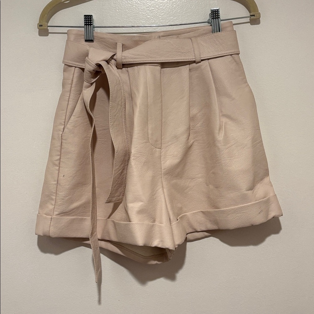 Topshop Cream High Waist Shorts - Picture 3 of 7